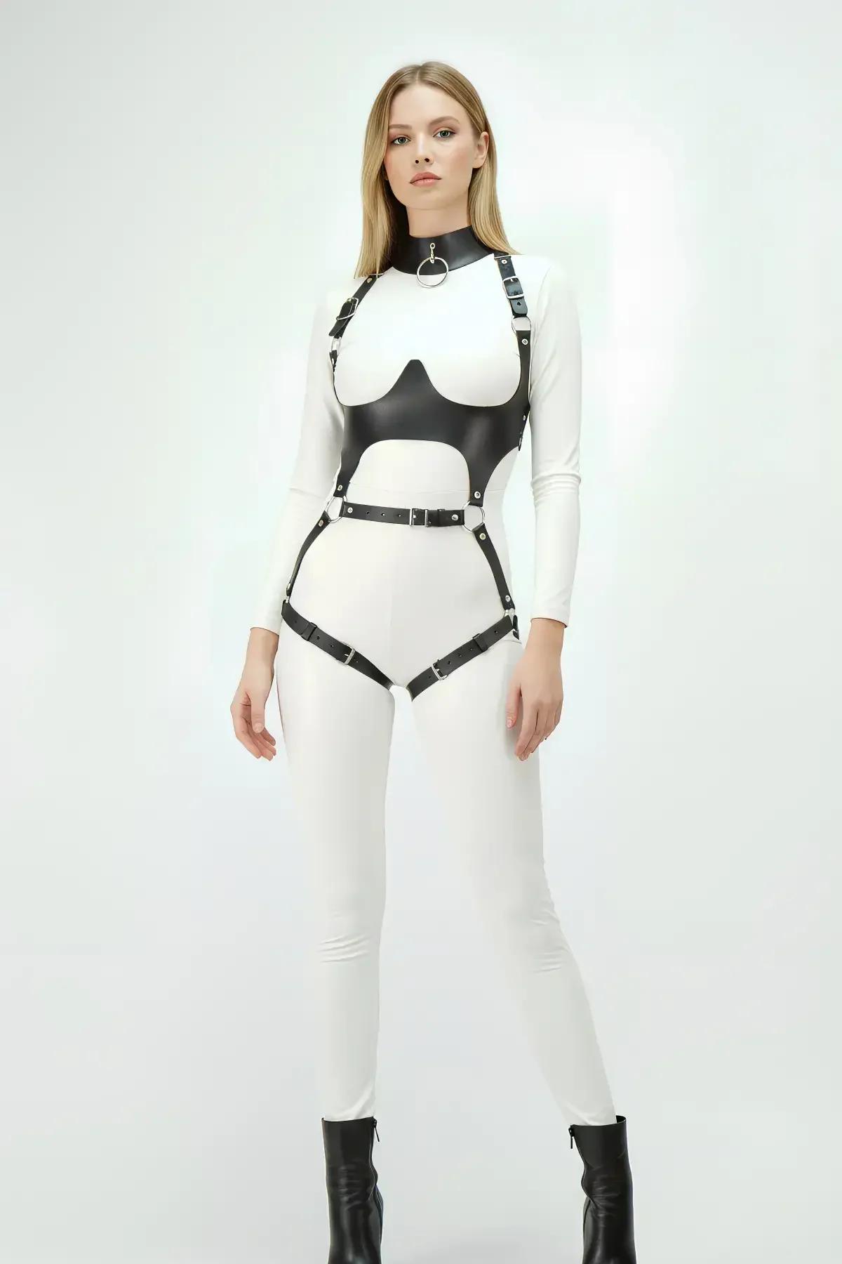 Full Body Harness with Strappy Corset Detail