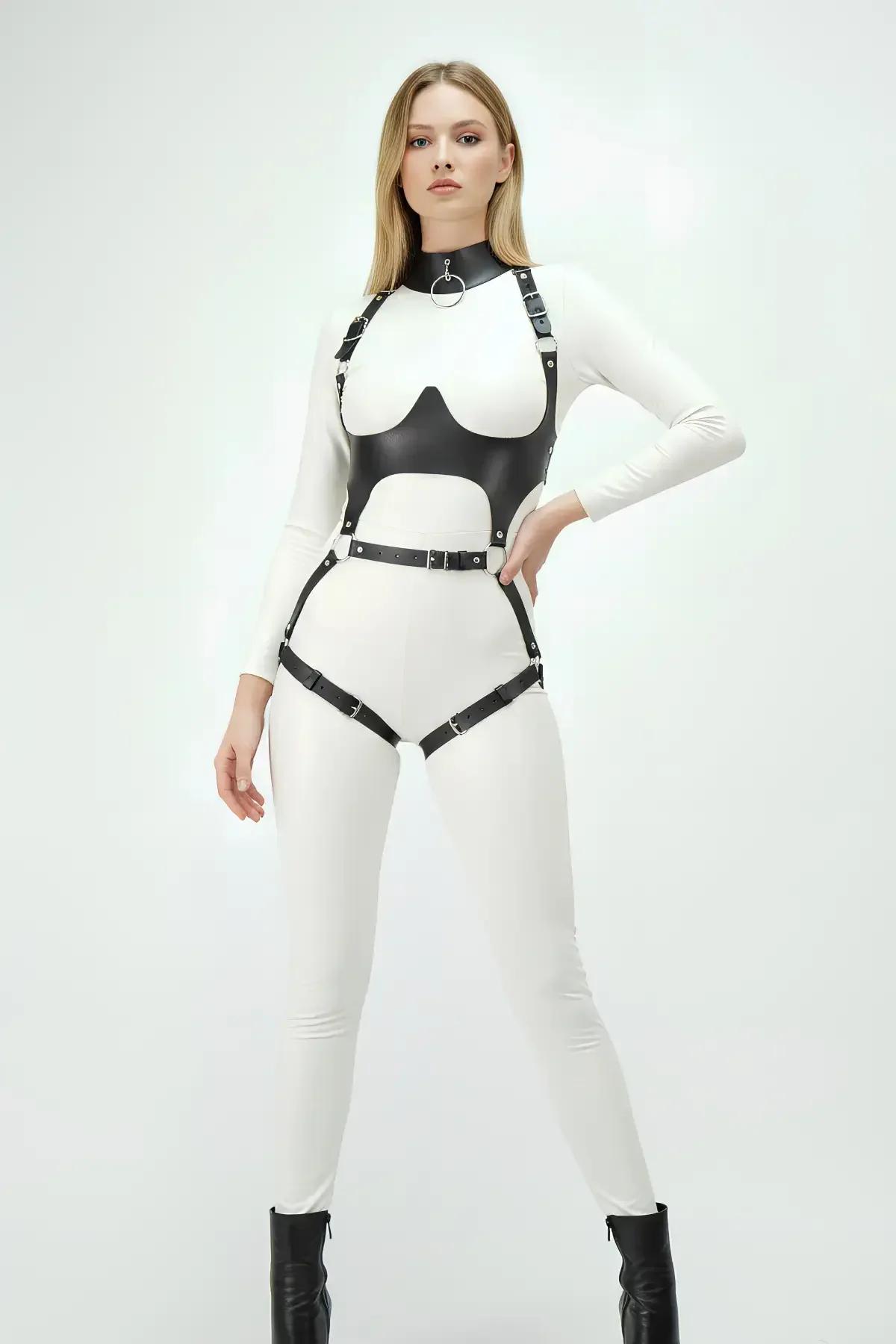 Full Body Harness with Strappy Corset Detail