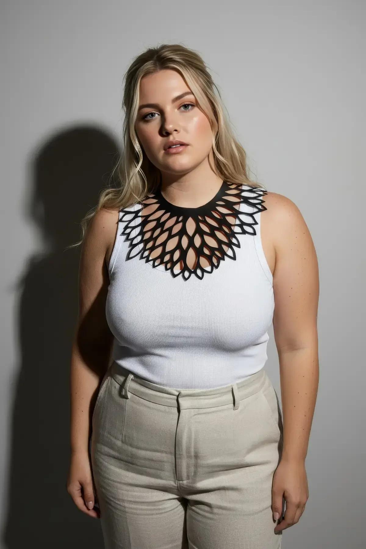 Laser Cut Floral Collar Choker Harness