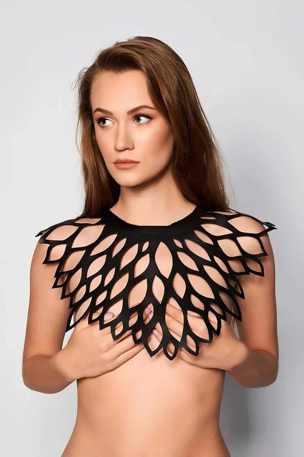 Leather Fashion Harness Collar - Statement Shoulder Piece
