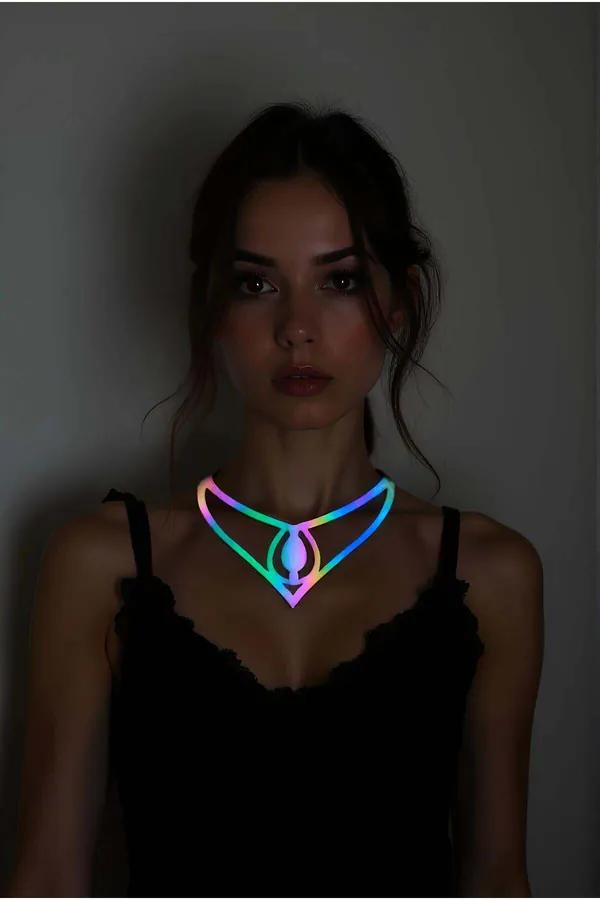 Reflective Rainbow Choker Necklace