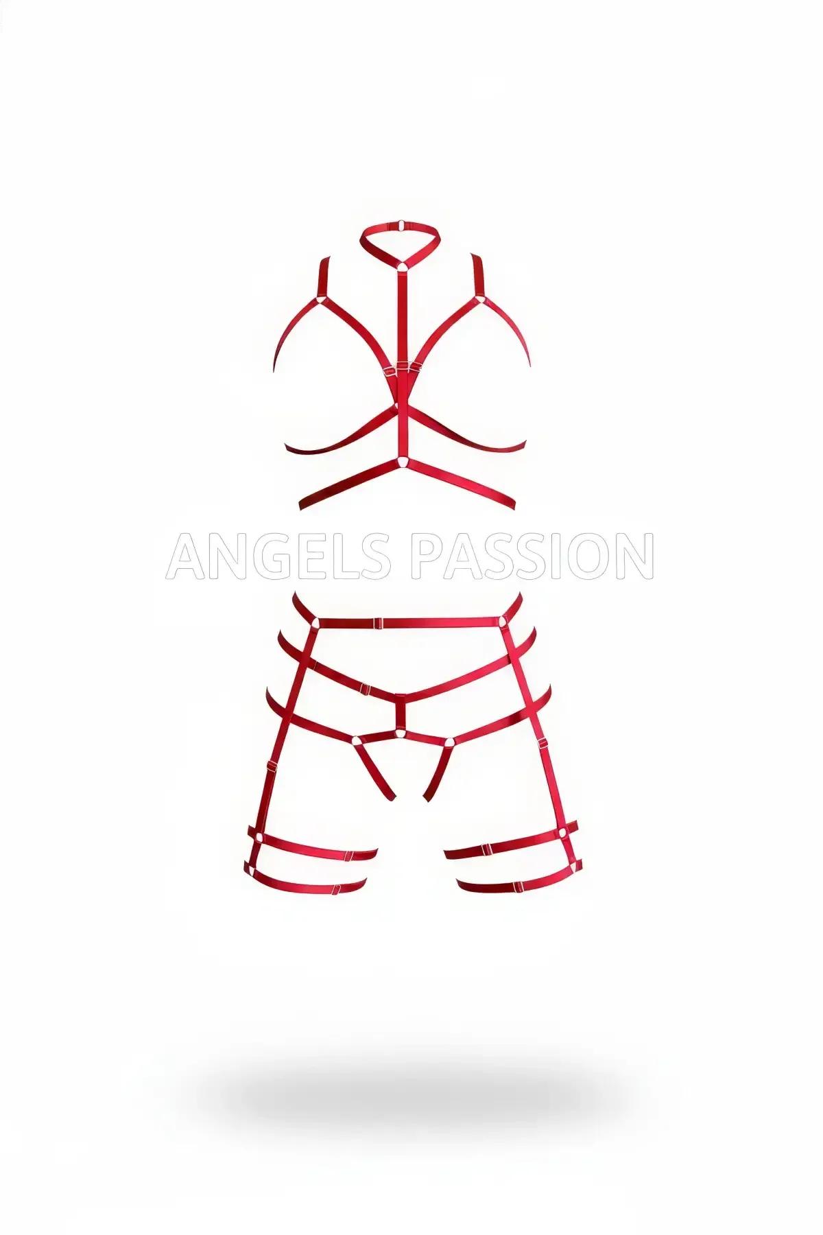 Full Body Caged Harness Set with High Neck & O-Rings
