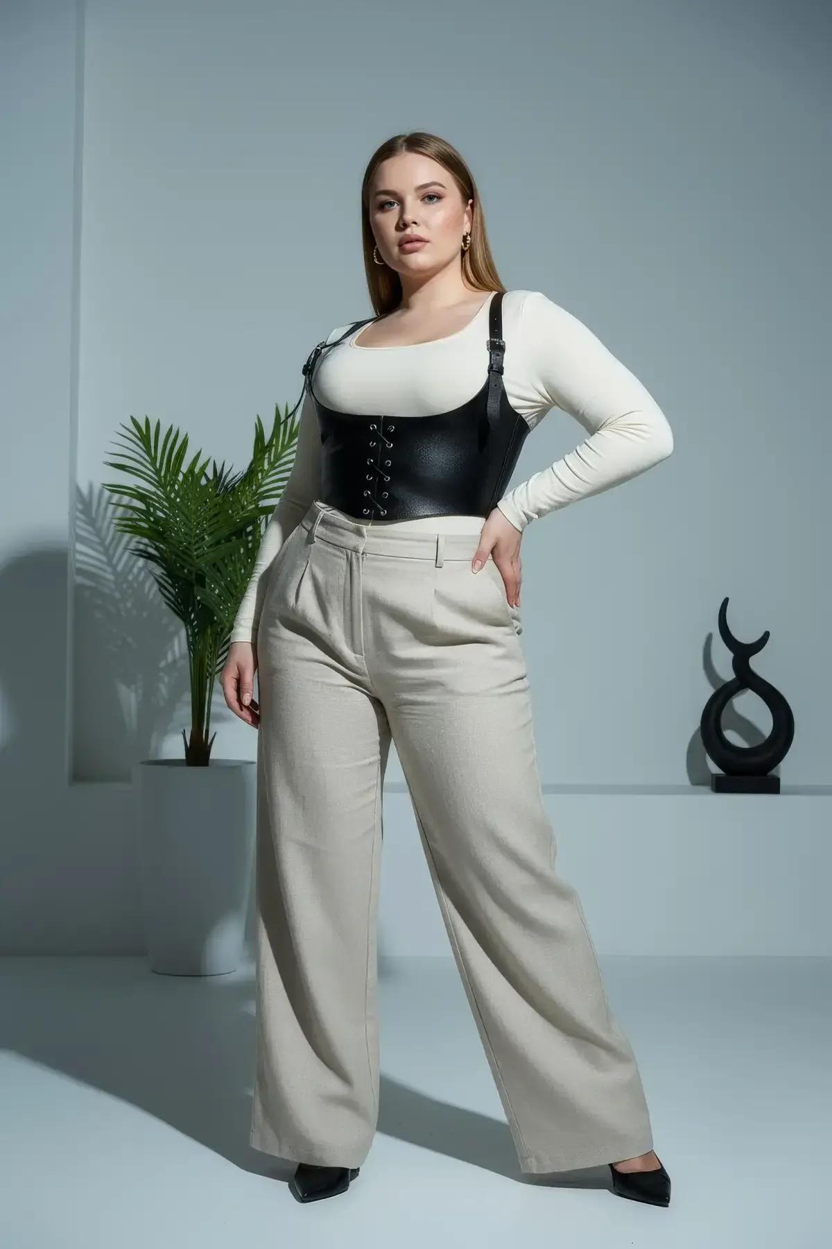 Underbust Corset Harness with Front Lace-Up & Buckle Straps
