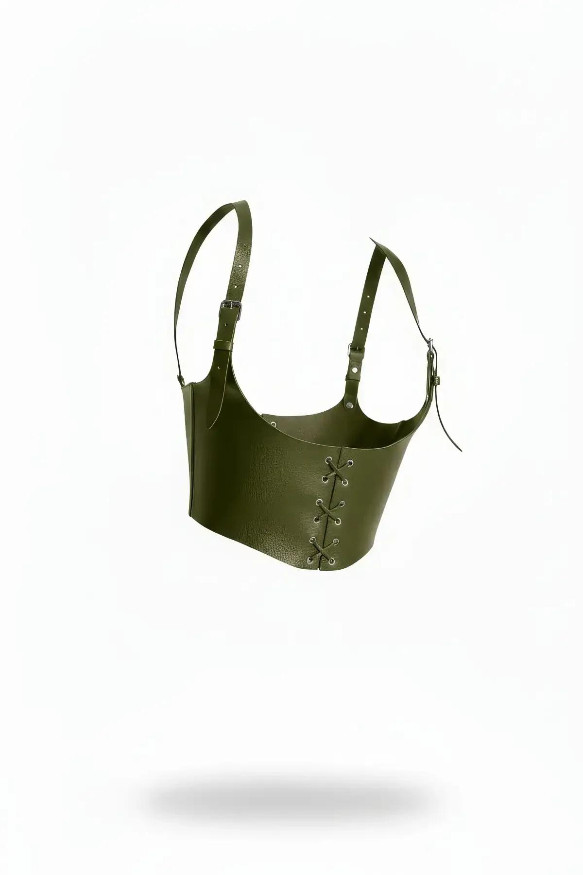 Underbust Corset Harness with Front Lacing & Straps