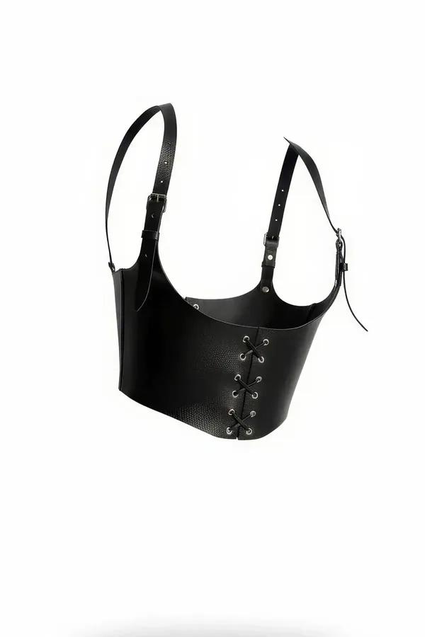 Leather Corset Belt Adjustable Waist Cincher Body Harness