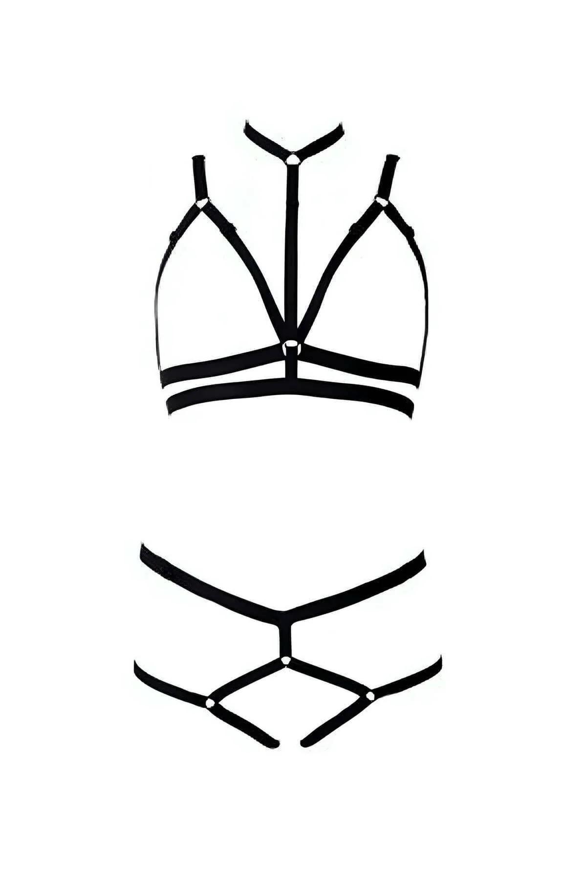 Adjustable Elastic Strappy Body Harness Set