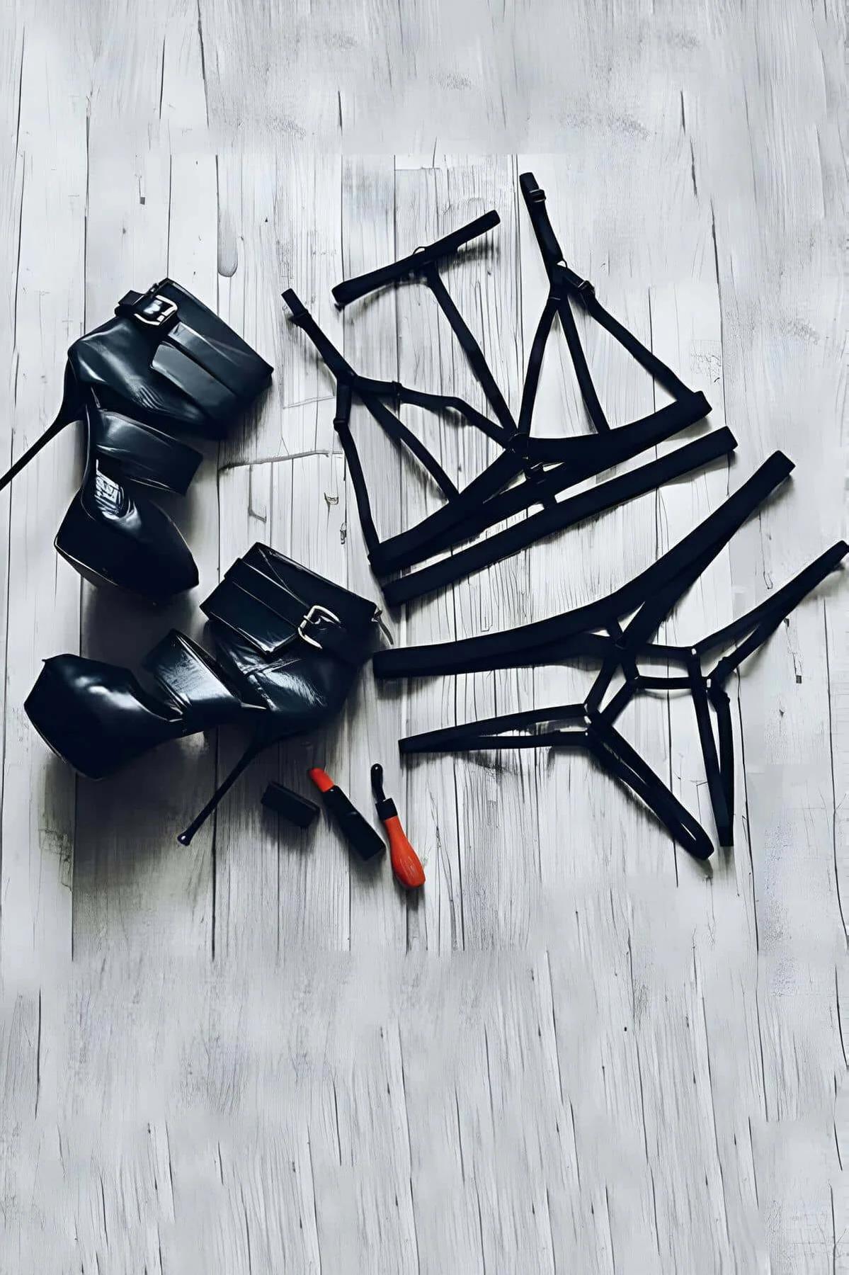 Adjustable Elastic Strappy Body Harness Set