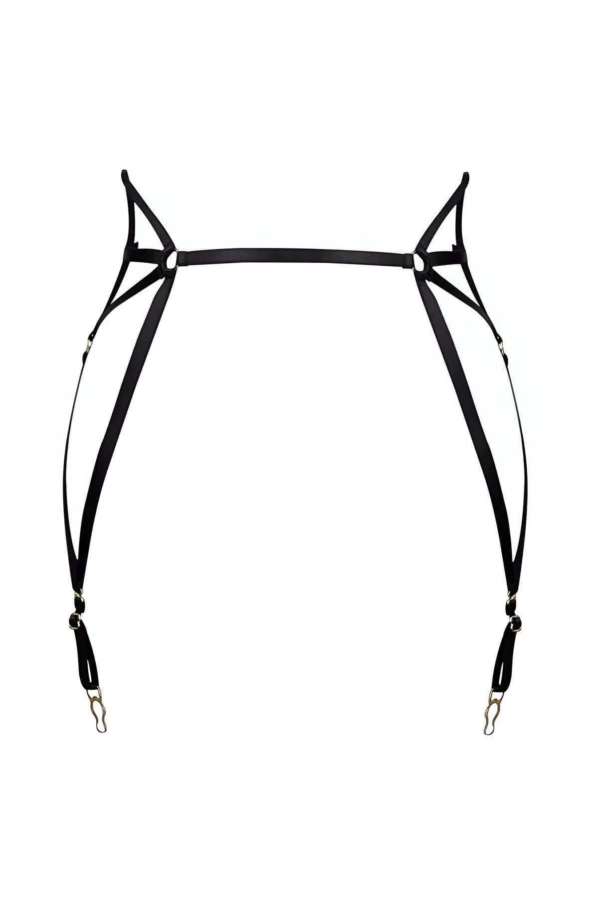 Adjustable Garter Harness with Cat Ear Detailing & Clips