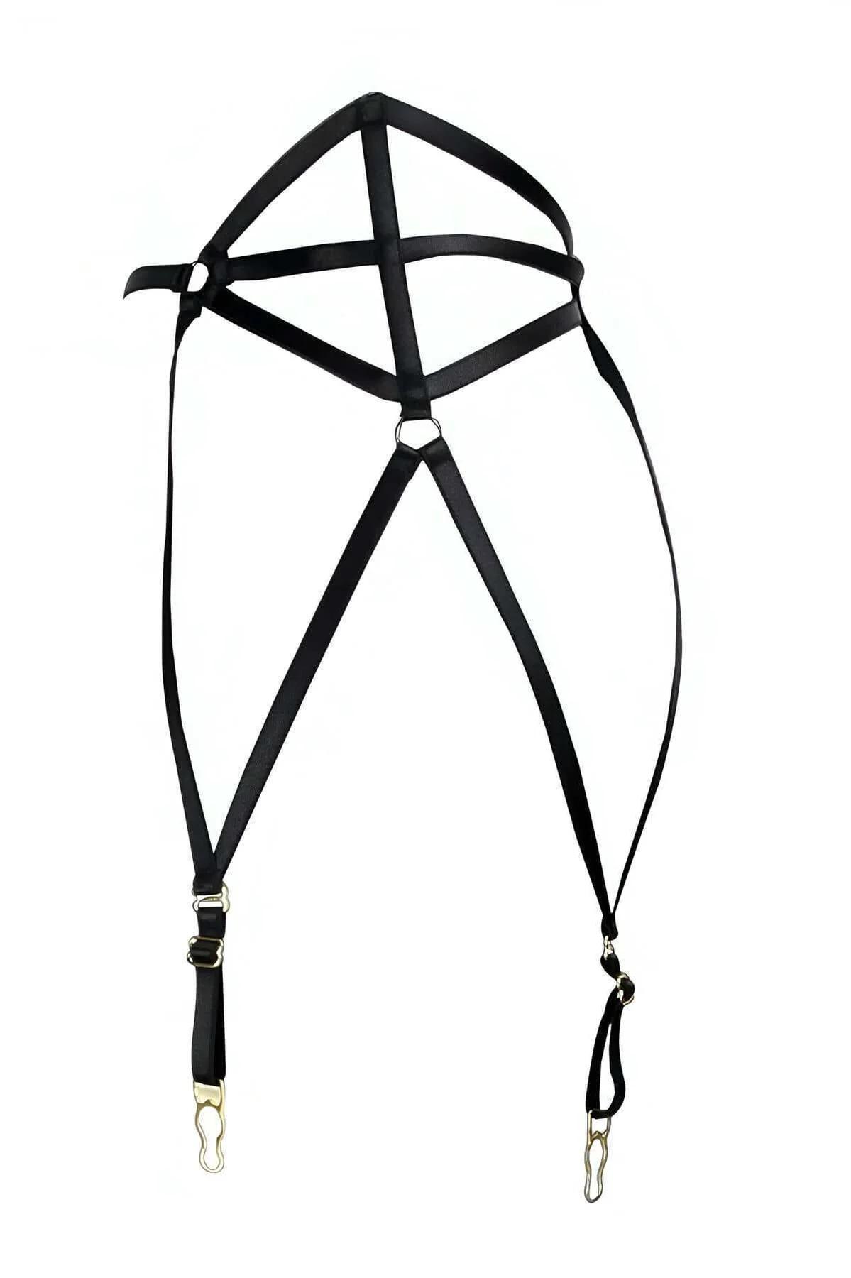 Adjustable Garter Harness with Cat Ear Detailing & Clips