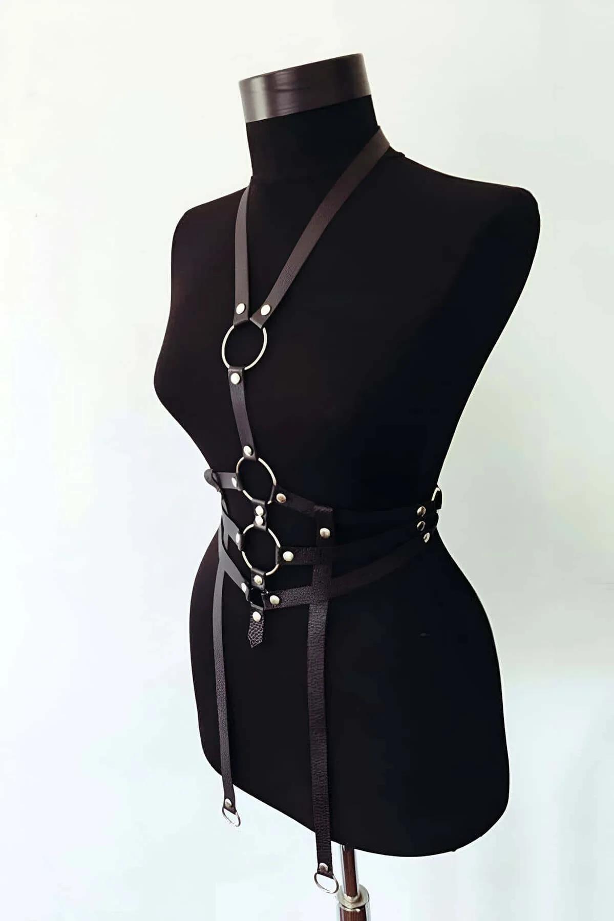 Men's Adjustable Faux Leather Chest Body Harness