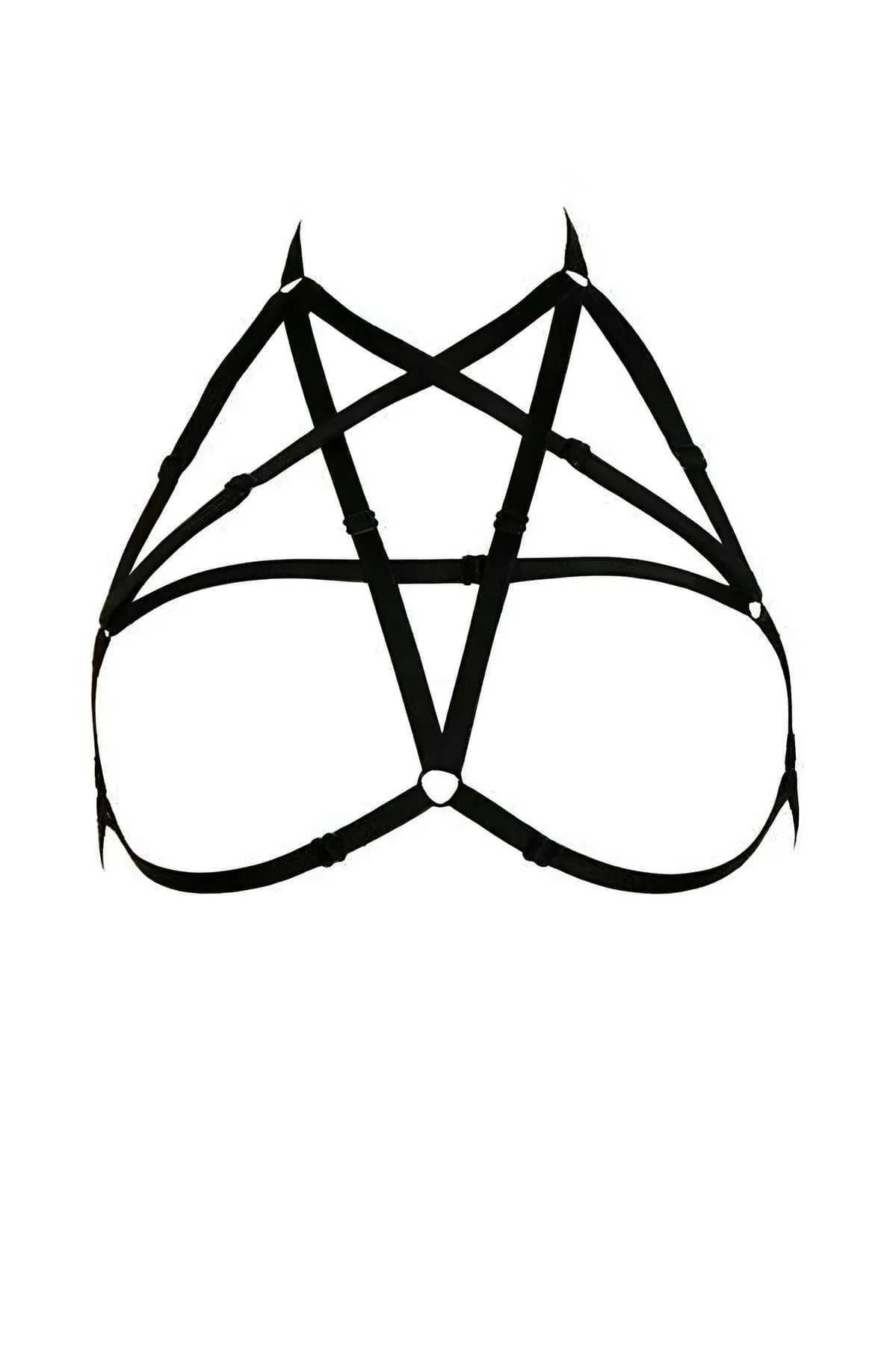 Adjustable Pentagram Chest Harness - Stylish Body Accessory