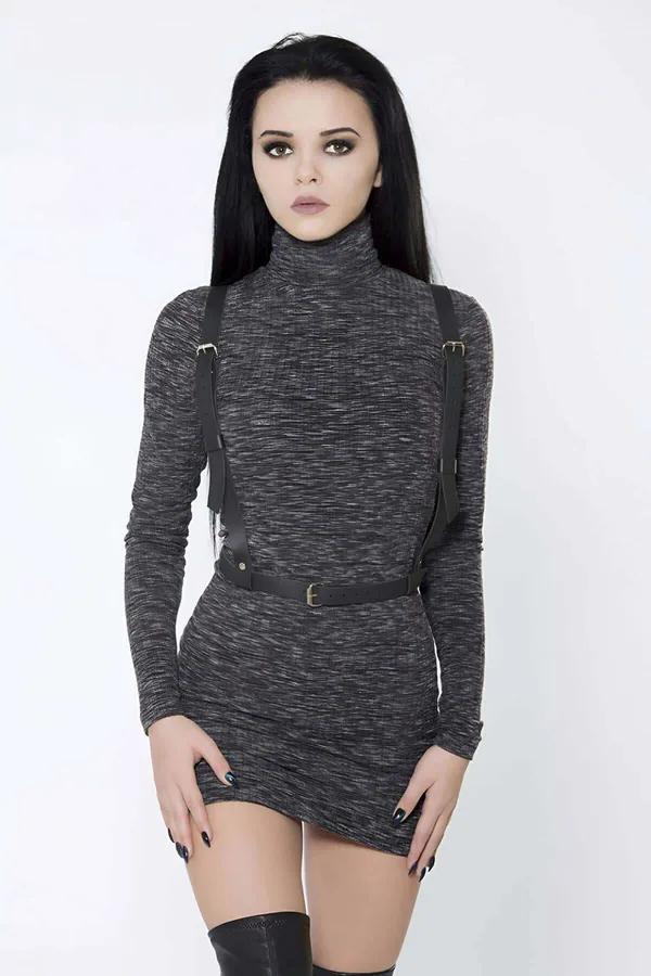 Women's Adjustable Leather Body Harness Waist Belt