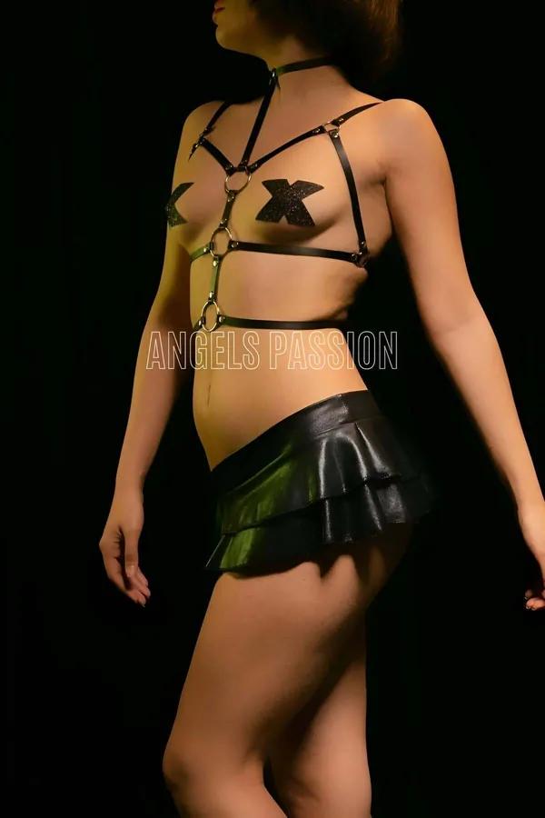 Adjustable Leather Chest Harness for Women - Fashion Body Accessory