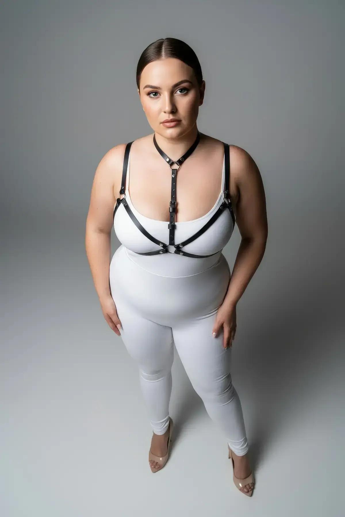 Strappy Black Faux Leather Body Harness