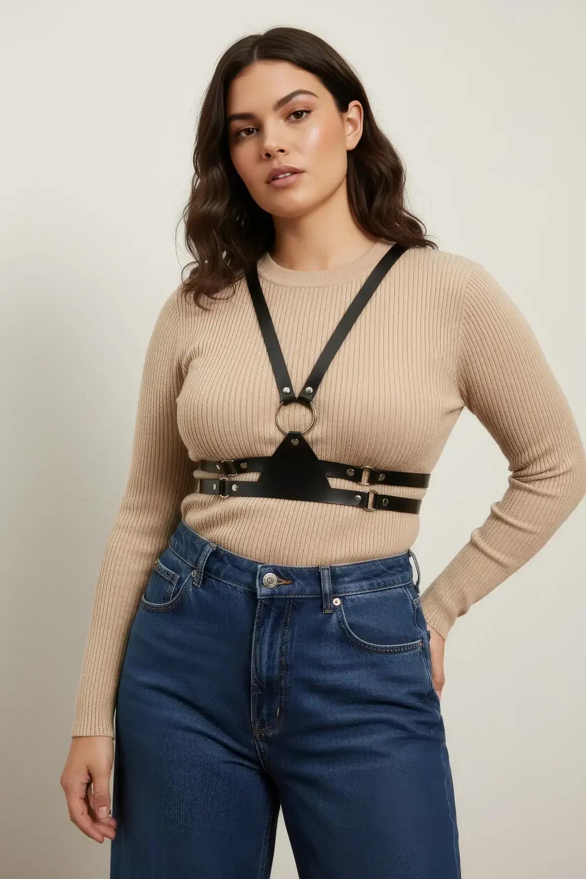 Wide Waist Belt Harness with Adjustable Straps & O-Rings