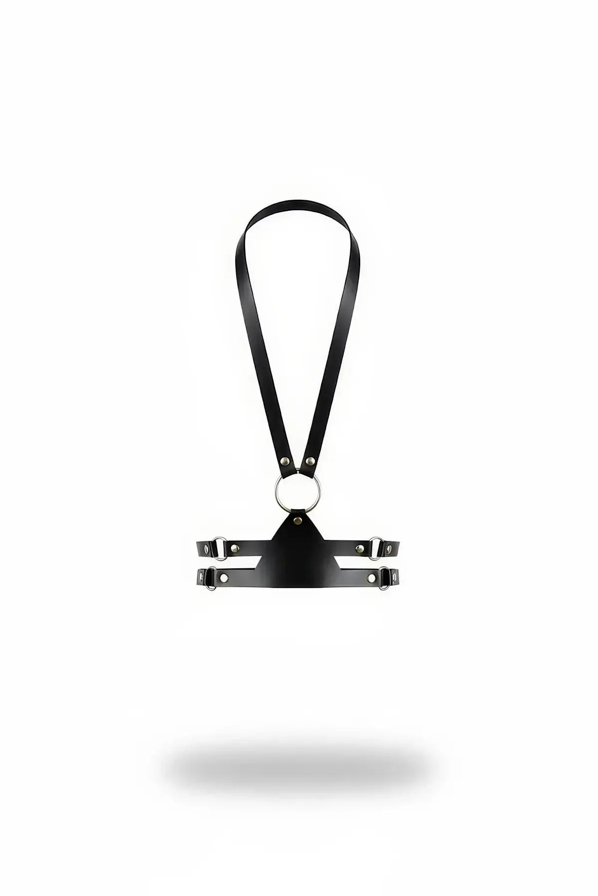 Minimalist Faux Leather O-Ring Chest Harness