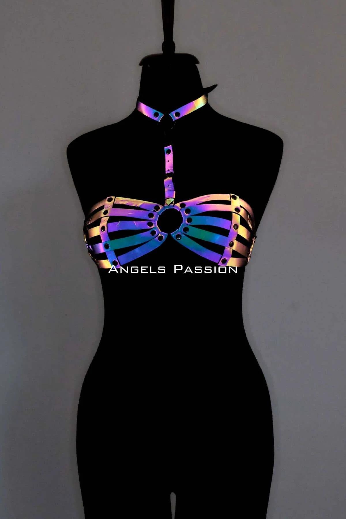 Reflective Body Harness Bra Top for Women - Adjustable Ravewear