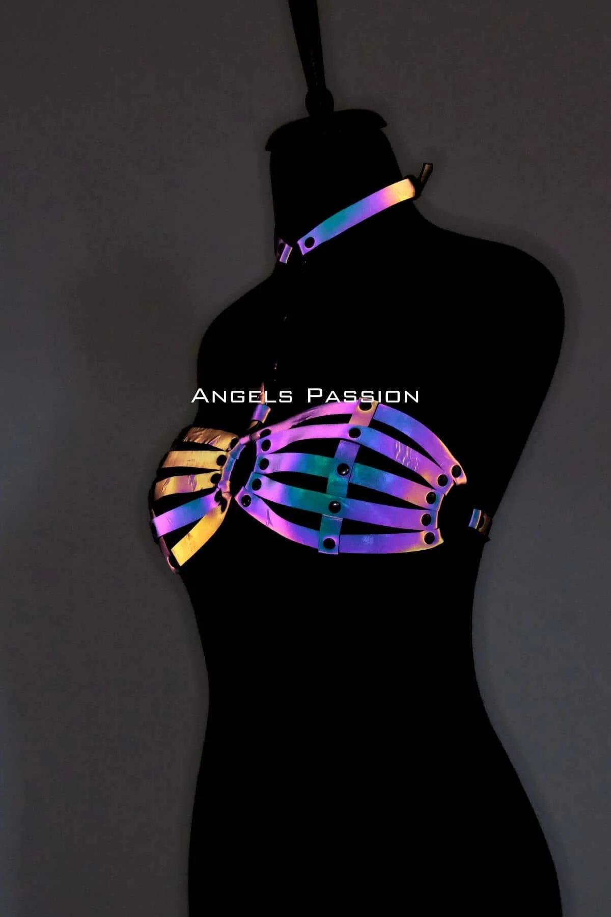 Reflective Body Harness Bra Top for Women - Adjustable Ravewear
