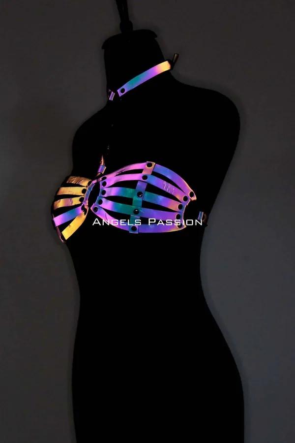 Reflective Chest Harness with O-Ring and Choker