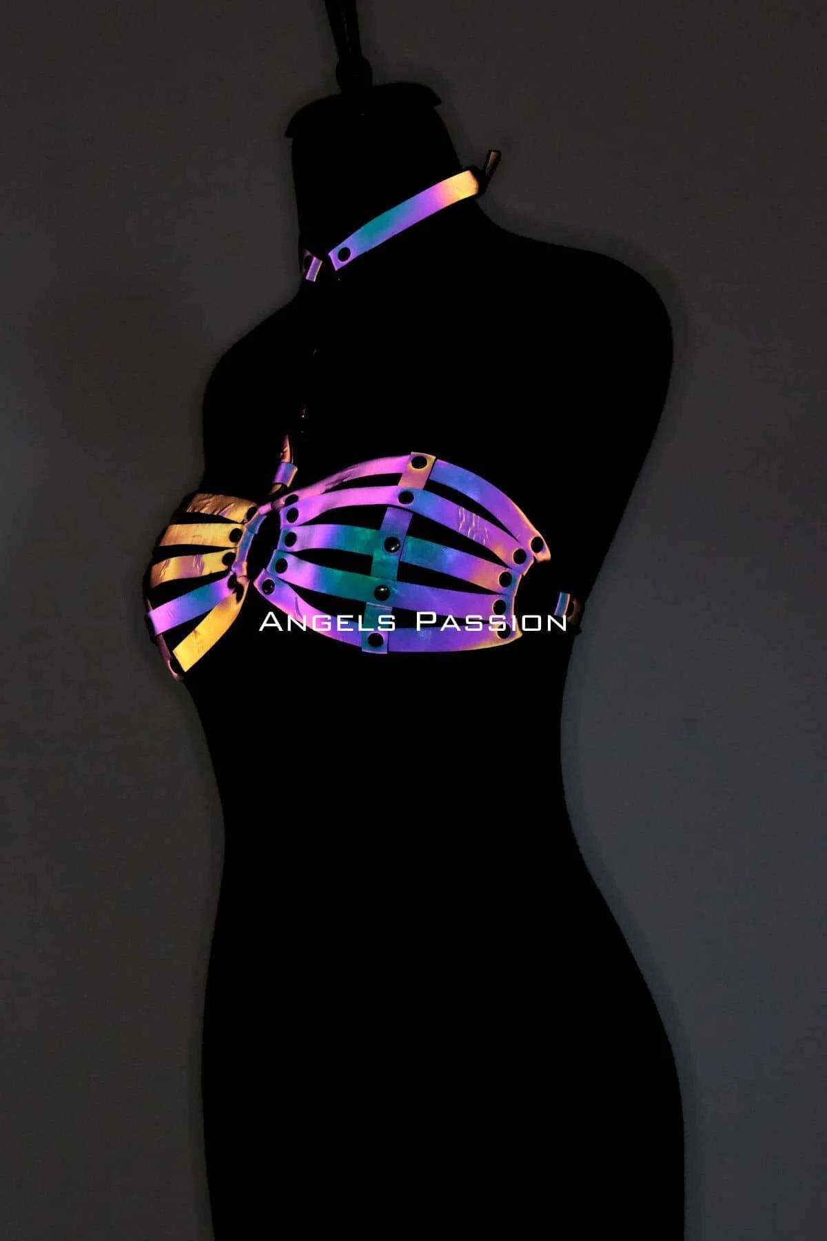 Reflective Body Harness Bra Top for Women - Adjustable Ravewear