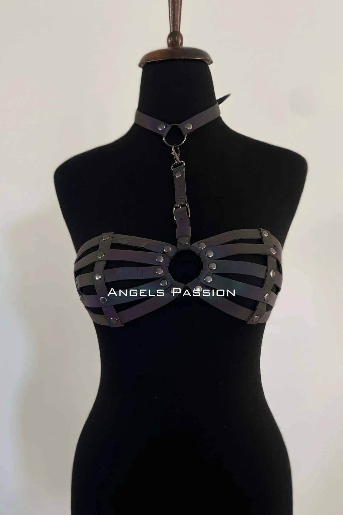 Reflective Body Harness Bra Top for Women - Adjustable Ravewear