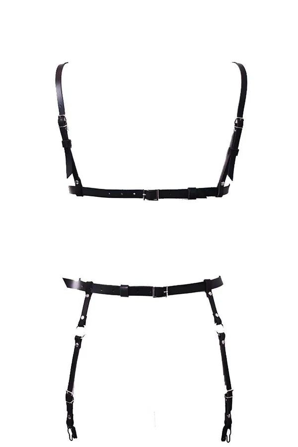 Leather Harness Set Adjustable Body Garter Outfit