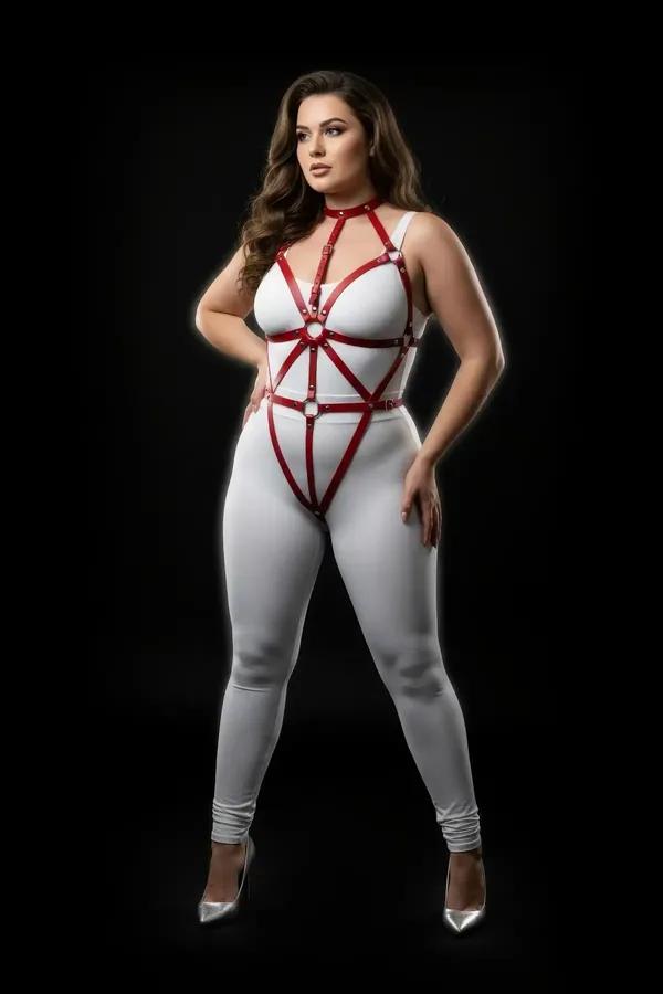 Strappy Full Body Harness with O-Ring Detail