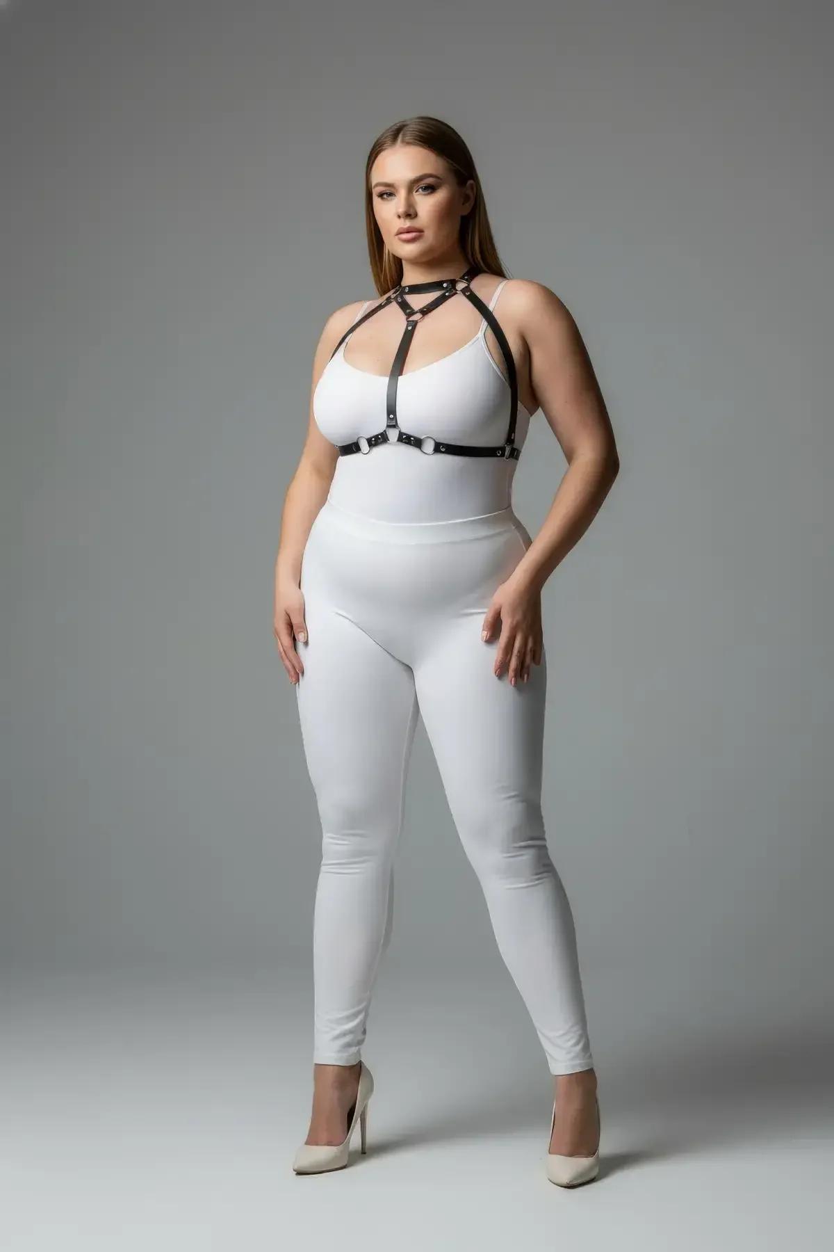 Strappy Body Harness with Silver O-Rings