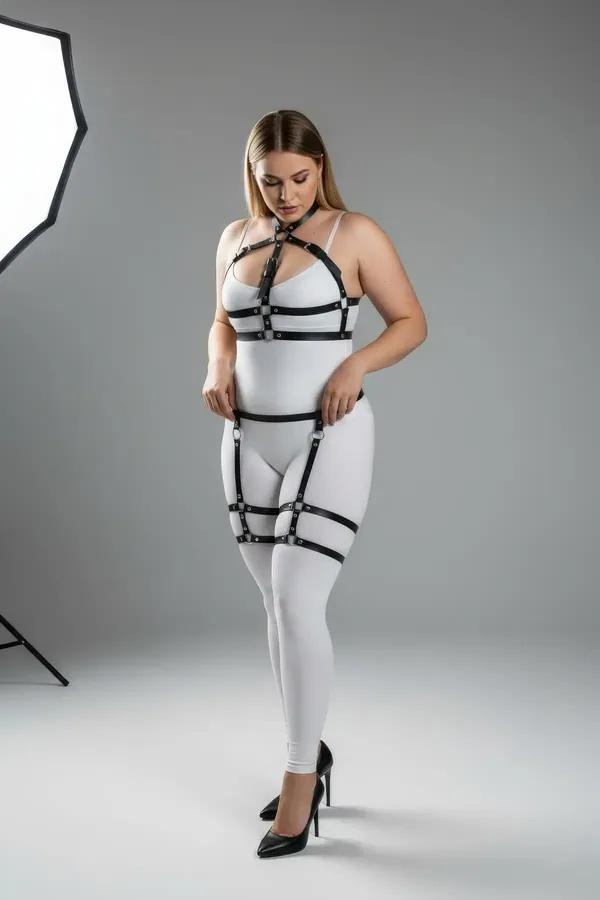 Full Body Harness with Garter Straps & O-Rings