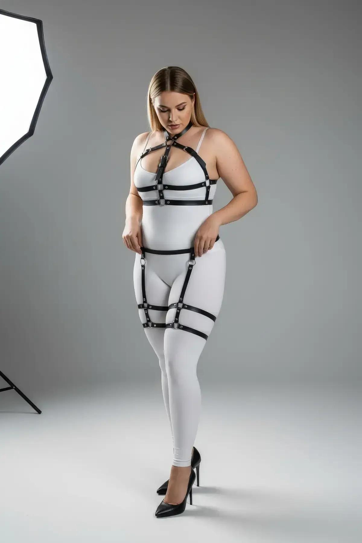 Full Body Harness with Garter Straps & O-Rings
