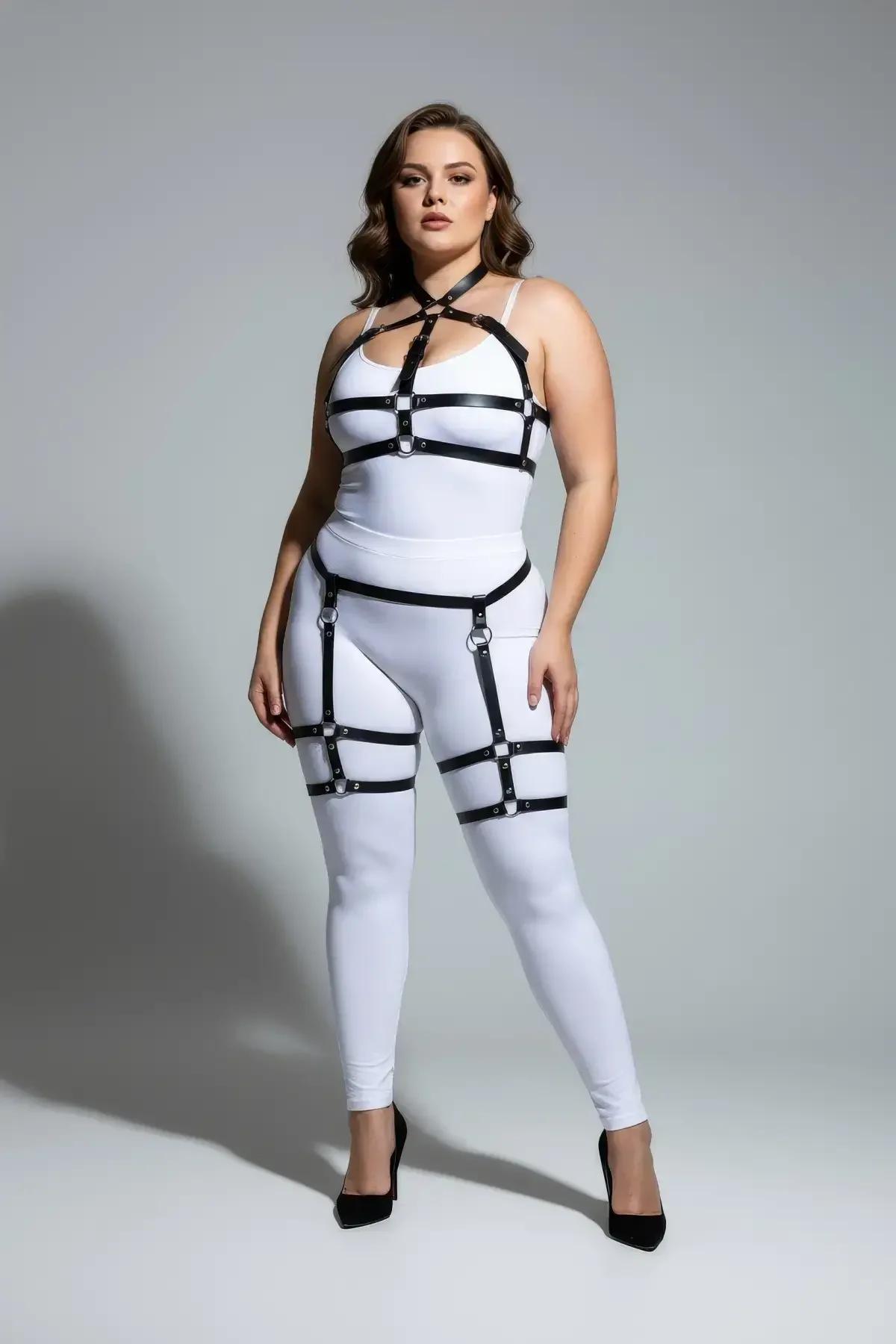 Full Body Harness with Garter Straps & O-Rings