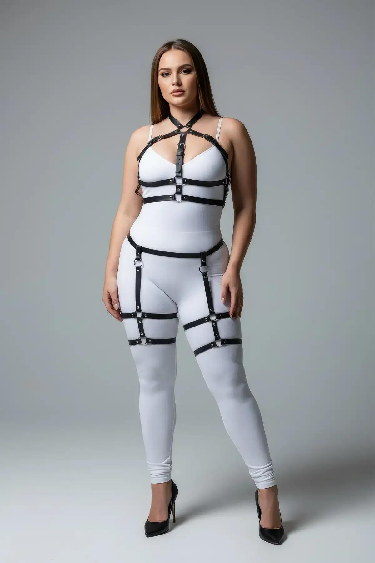 Full Body Harness with Garter Straps & O-Rings