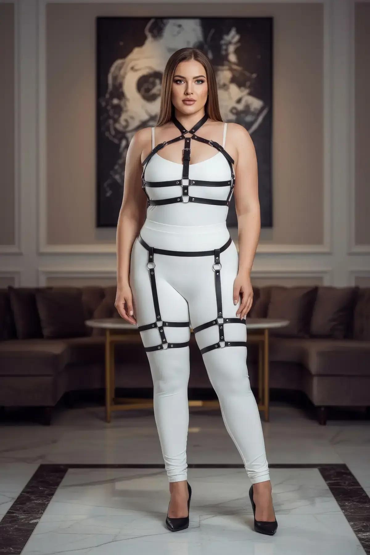 Full Body Harness with Garter Straps & O-Rings