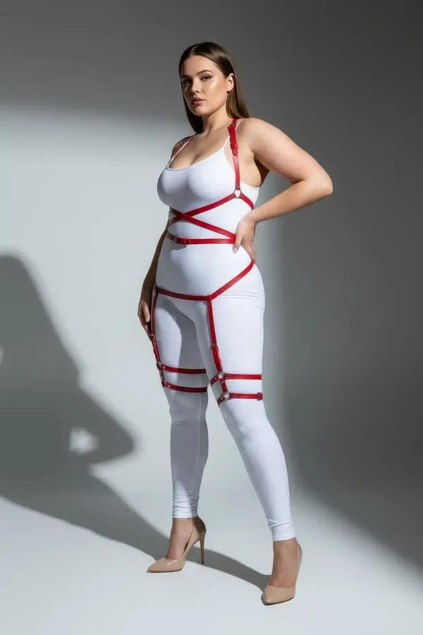 Strappy Red Full Body Harness