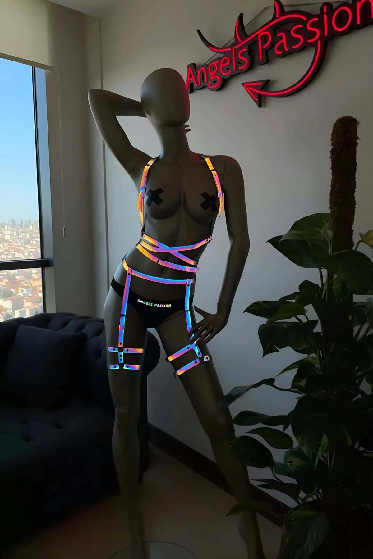 Reflective Body Harness Set - Adjustable Festival Rave Clubwear