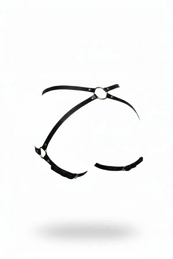 Black Harness Thong with O-Ring & Adjustable Straps