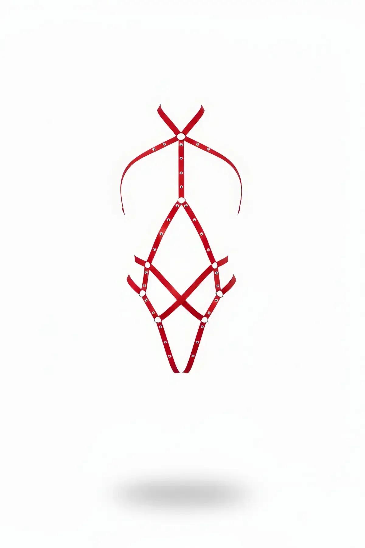Red Body Harness | Adjustable Strappy Fashion Accessory