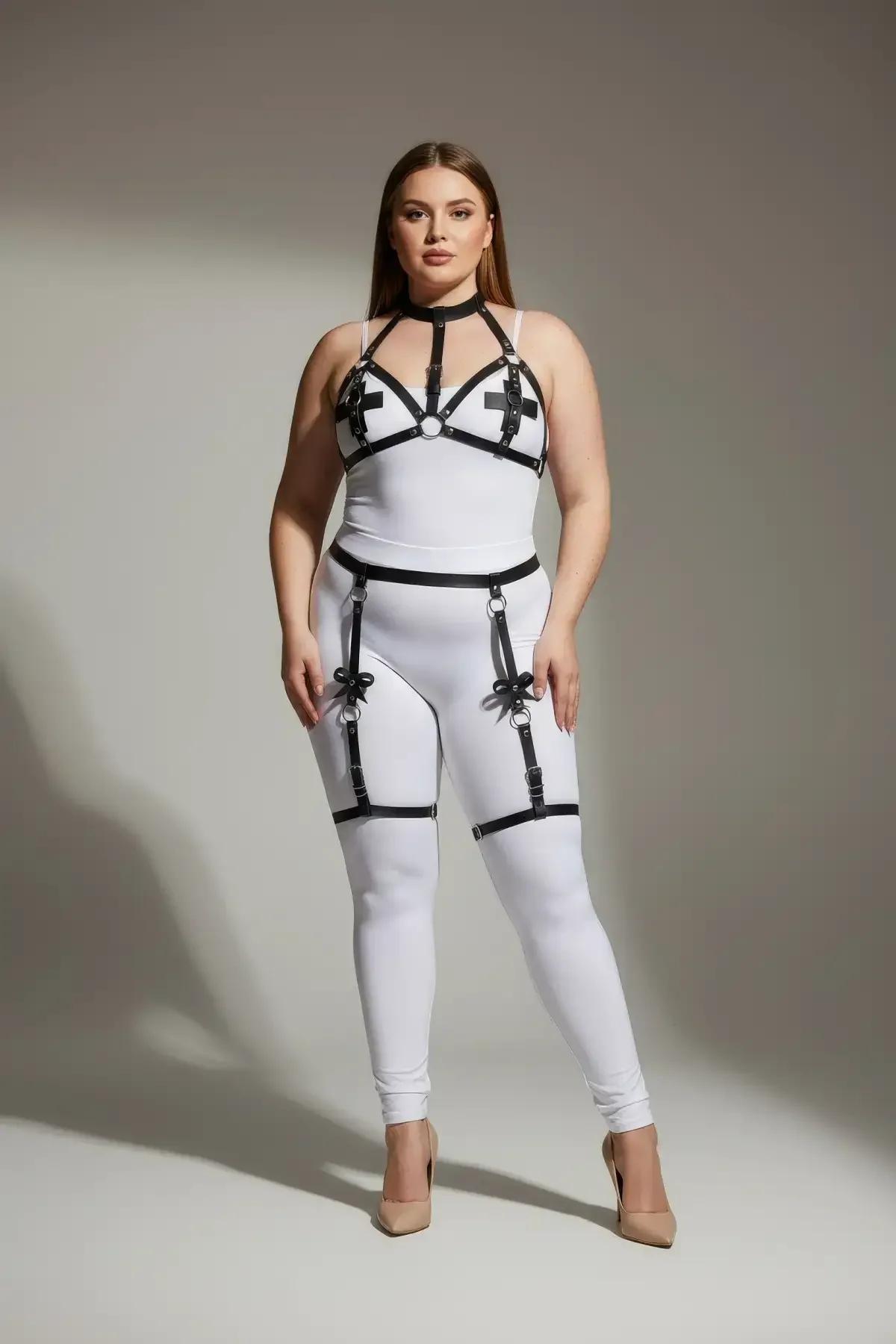 Strappy Garter Body Harness with O-Ring Accents