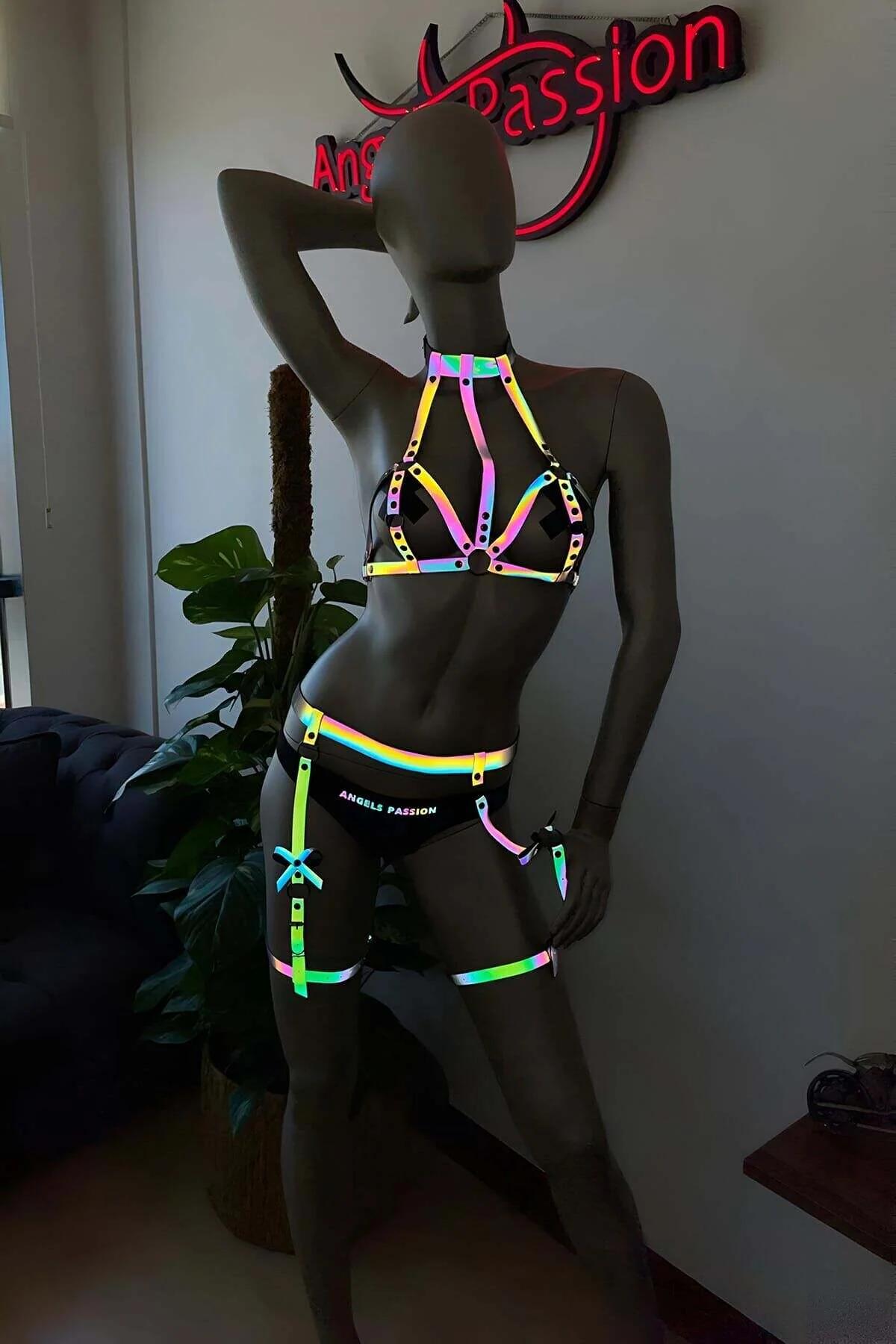 Reflective Harness Garter Set – Adjustable Rave Festival Wear