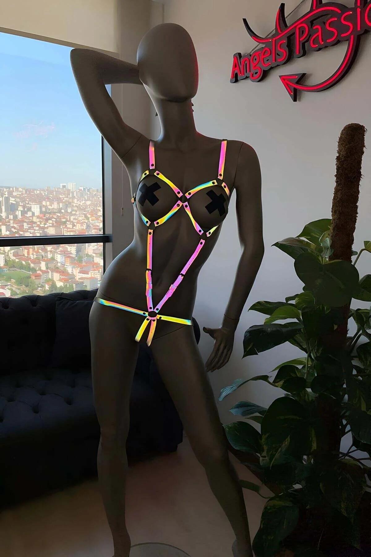 Reflective Body Harness for Festivals & Raves - Adjustable Glow