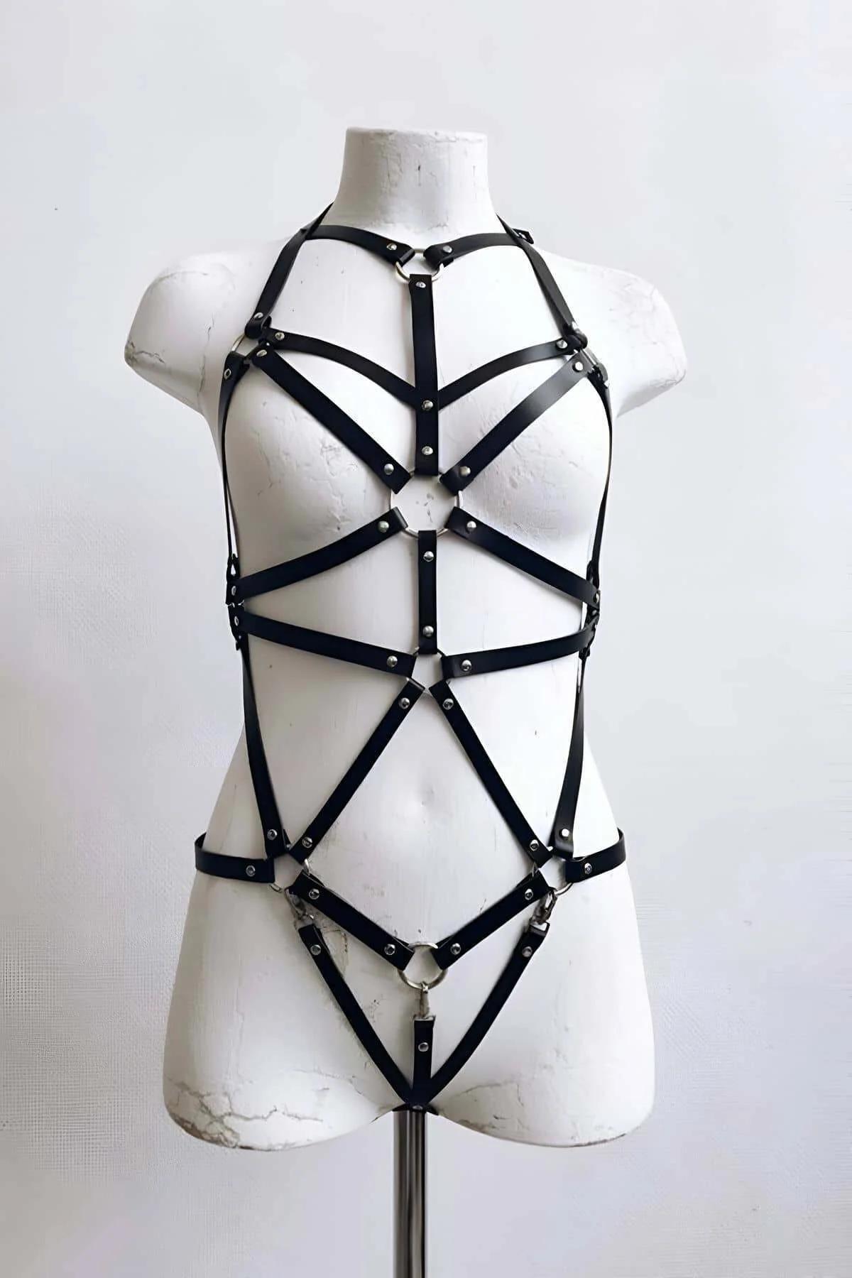 Leather Body Harness for Women - Adjustable Faux Design