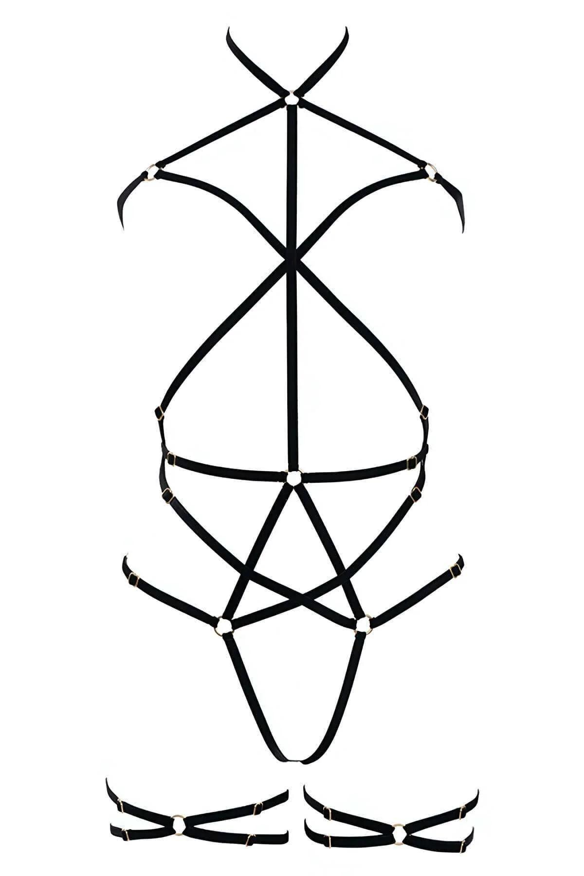 Edgy Rubber Body Harness