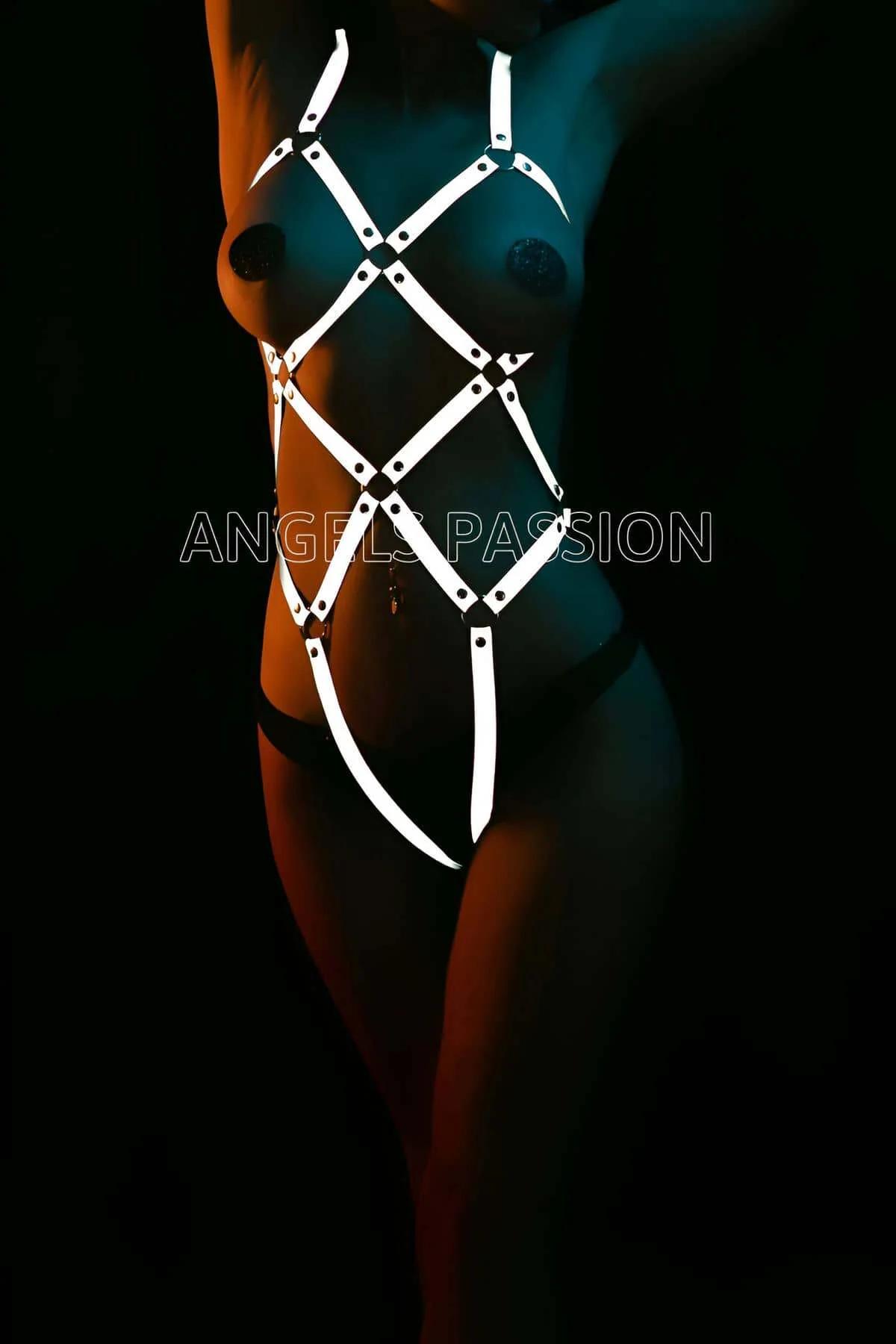 Reflective Full Body Harness Lingerie - Adjustable Fit