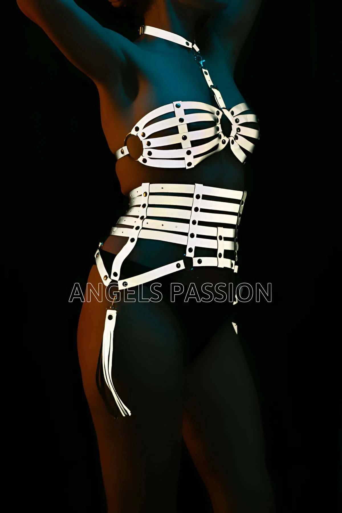 Reflective Fashion Harness Set – Full Body Corset & Bra