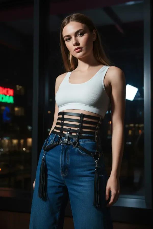 Multi-Strap Waist Harness with Detachable Tassels