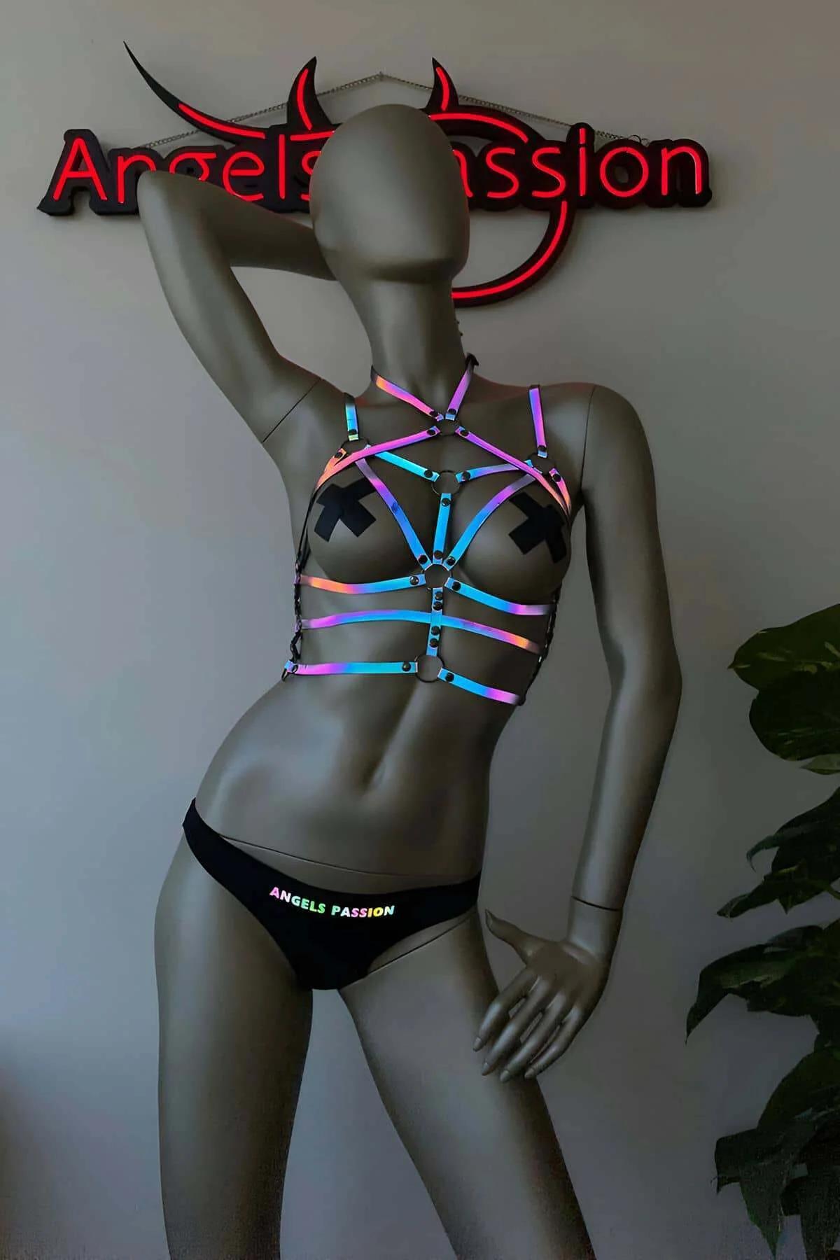 Reflective Harness for Women – Adjustable Neon Rave Bodywear