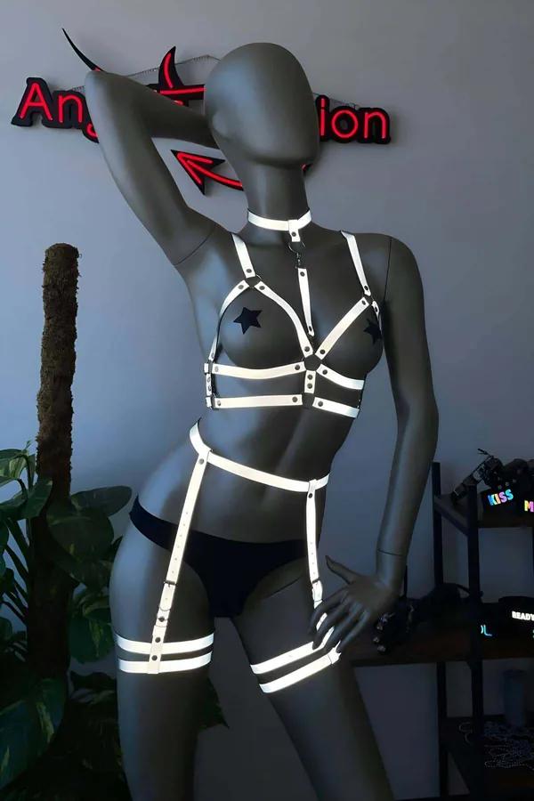 Reflective Full Body Harness with Garter Straps