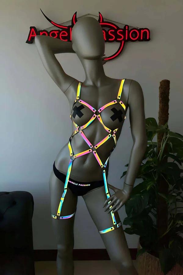 Reflective Body Harness Set - Adjustable Festival Fashion