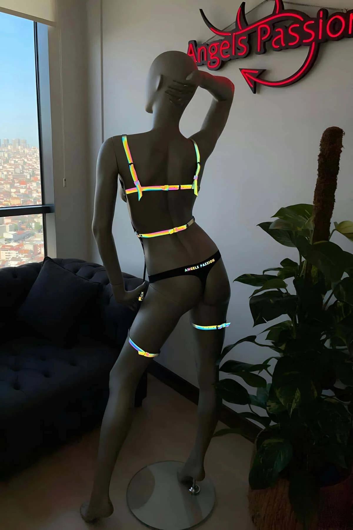 Reflective Body Harness Set - Adjustable Festival Fashion