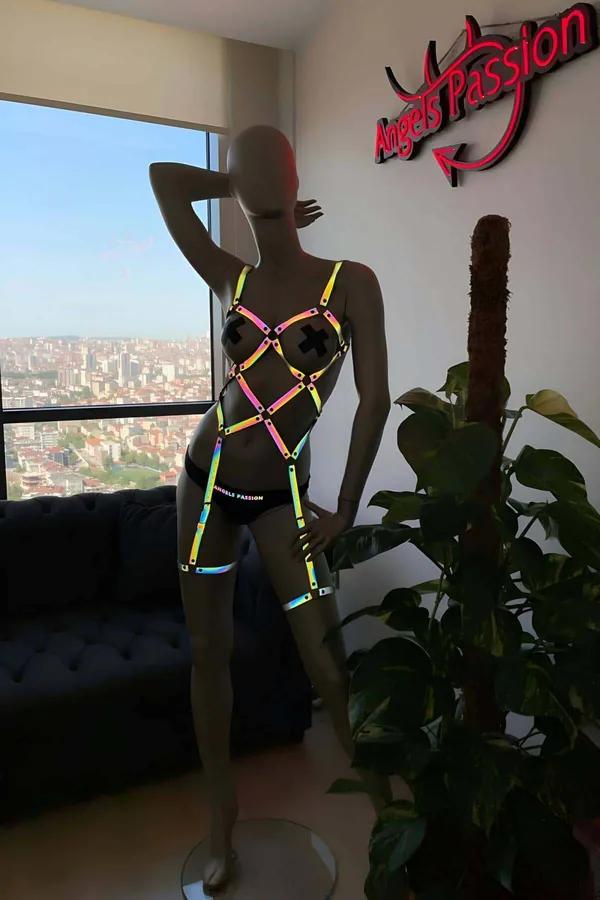 Reflective Body Harness Set - Adjustable Festival Fashion